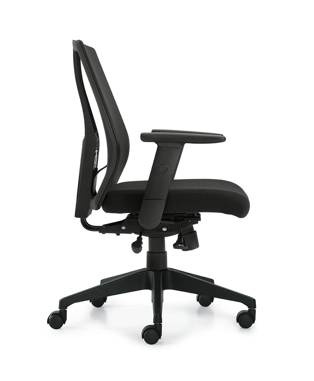 Hi Mesh Back Black Woven Fabric Cushion Office Chair, #OT-017