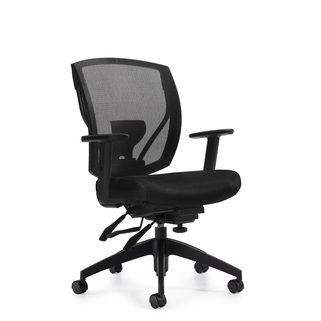 Mid Mesh Back Black Mesh Cushion Office Chair, #OT-023