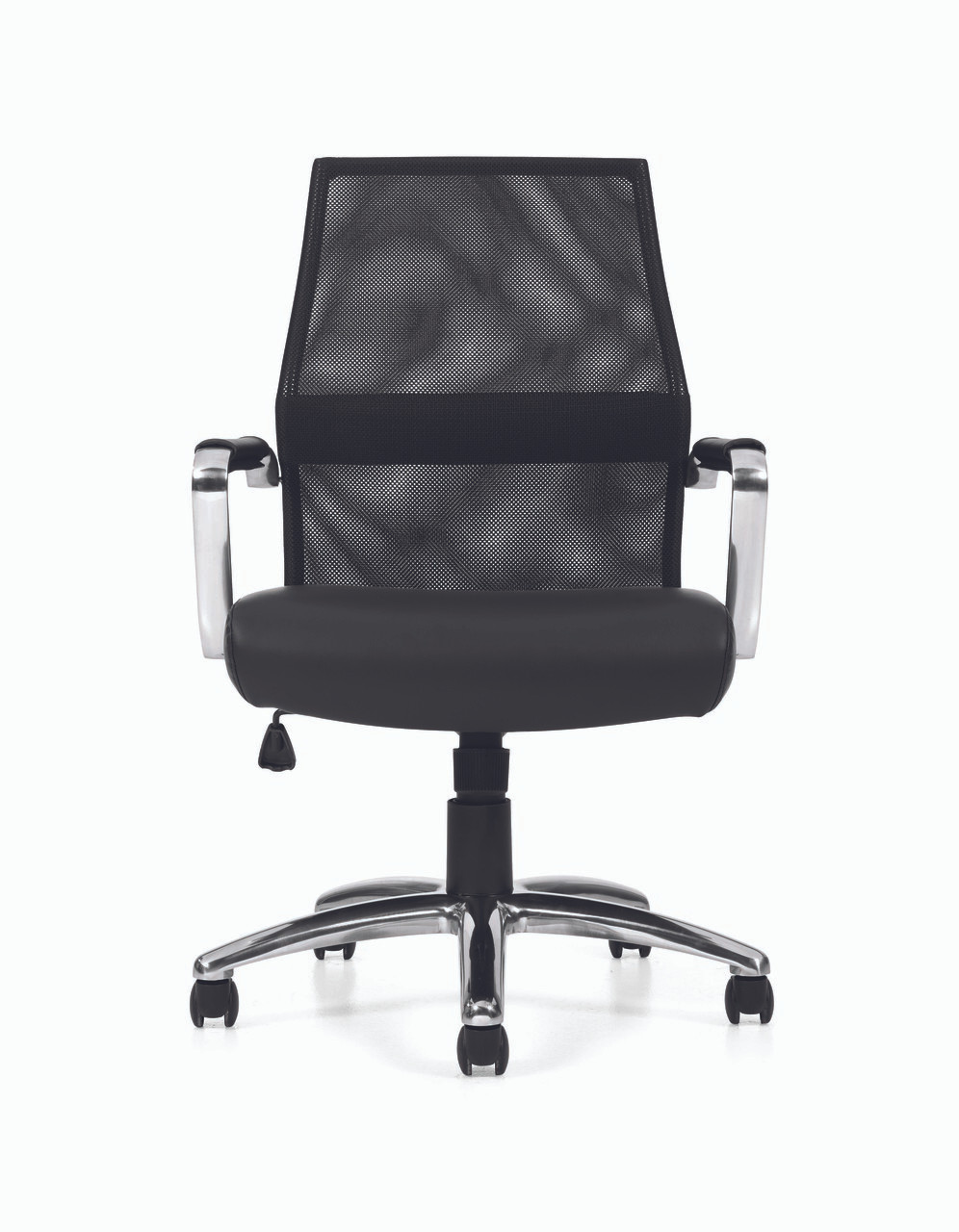 Hi Mesh Back Black Luxhide  Cushion Office Chair, #OT-037