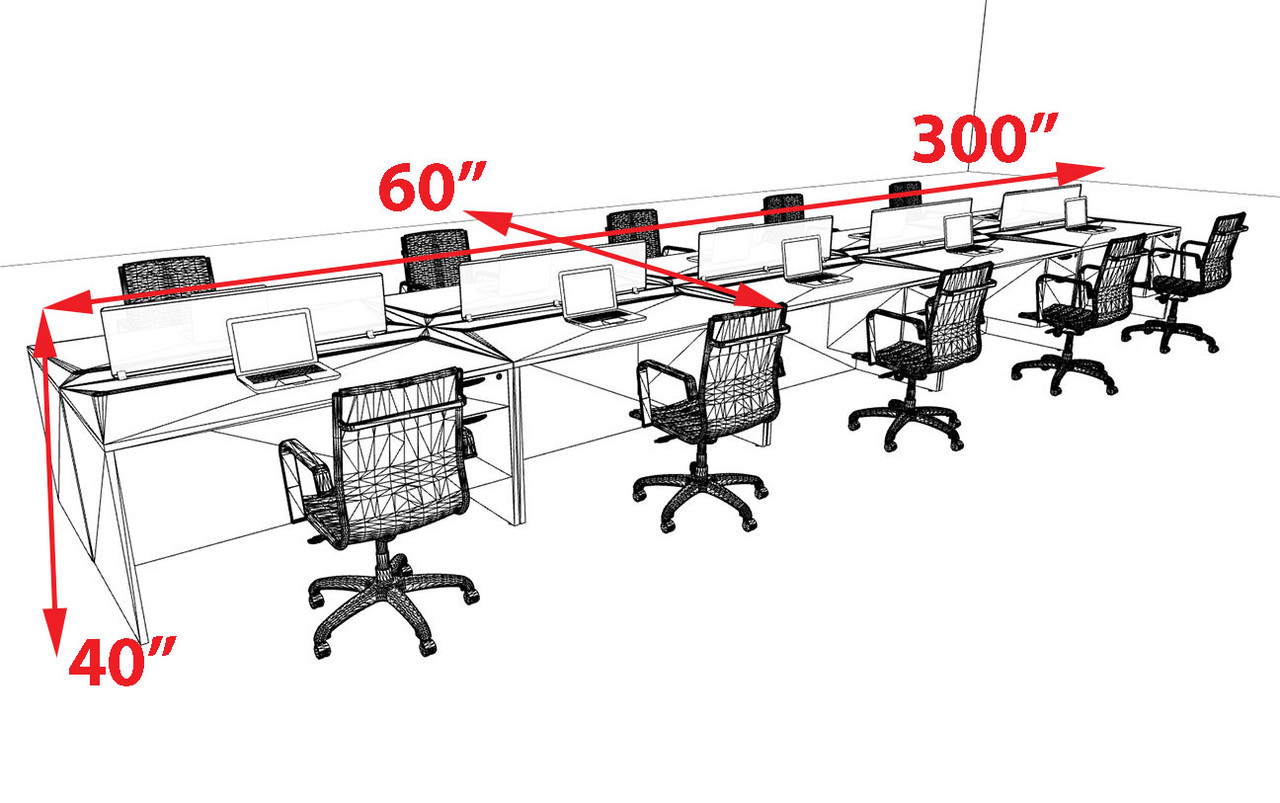 10 Person Modern Divider Office Workstation Desk Set, #OT-SUL-FP80