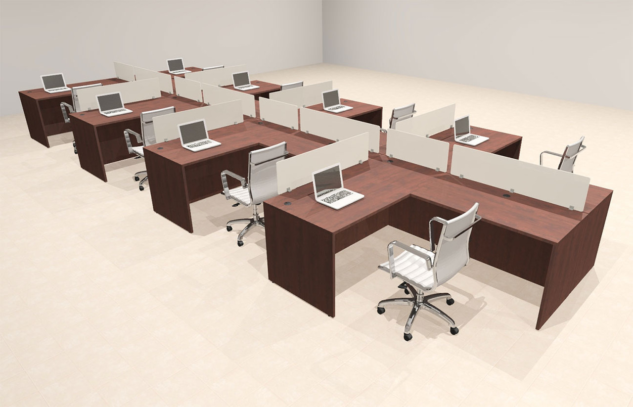 8 Person Modern Divider Office Workstation Desk Set, #OT-SUL-FP82