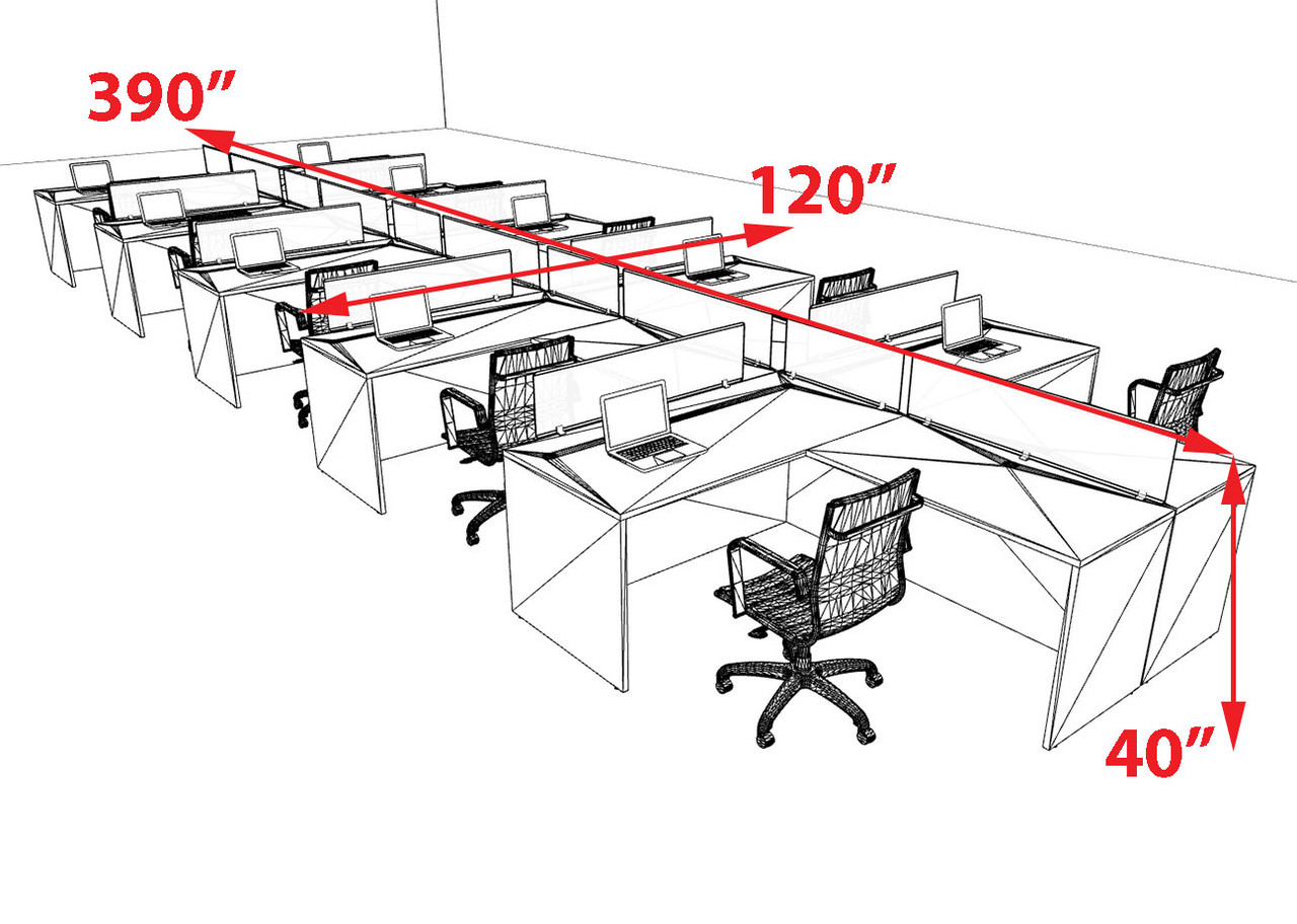 10 Person Modern Divider Office Workstation Desk Set, #OT-SUL-FP92