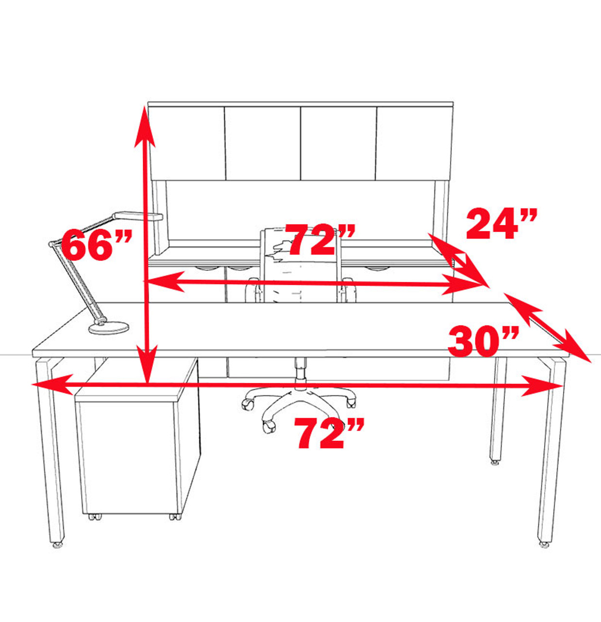 4pc Modern Contemporary Executive Office Desk Set, #OF-CON-D13