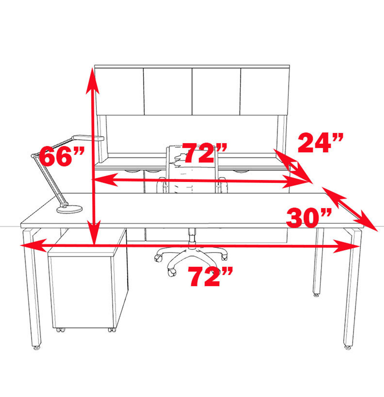 4pc Modern Contemporary Executive Office Desk Set, #OF-CON-D8