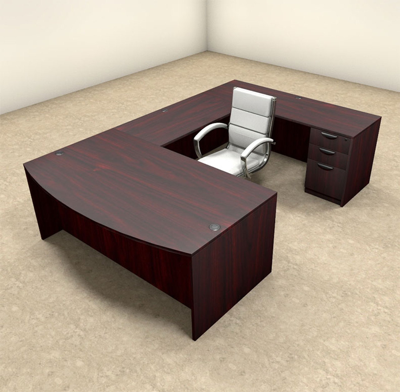 4pc U Shaped Modern Executive Office Desk, #OT-SUL-U3