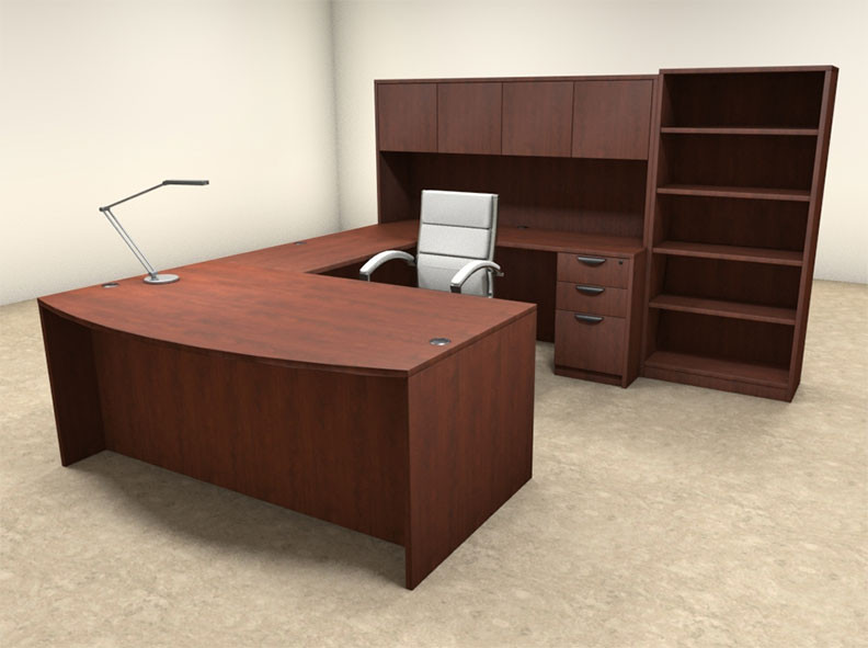 6pc U Shaped Modern Executive Office Desk, #OT-SUL-U30