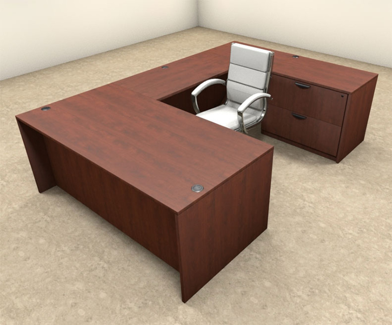 4pc U Shaped Modern Executive Office Desk, #OT-SUL-U34