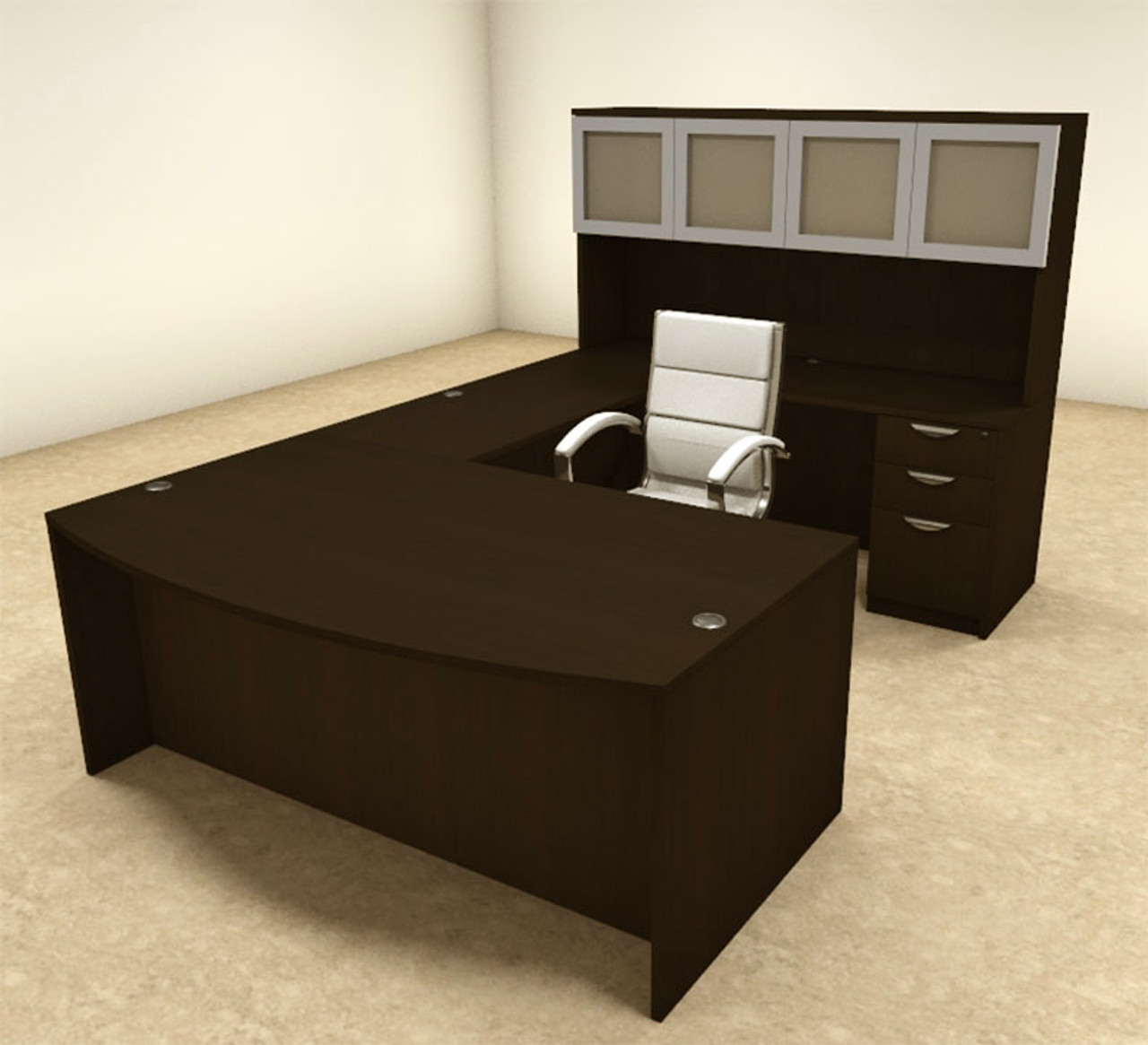 5pc U Shaped Modern Executive Office Desk, #OT-SUL-U40