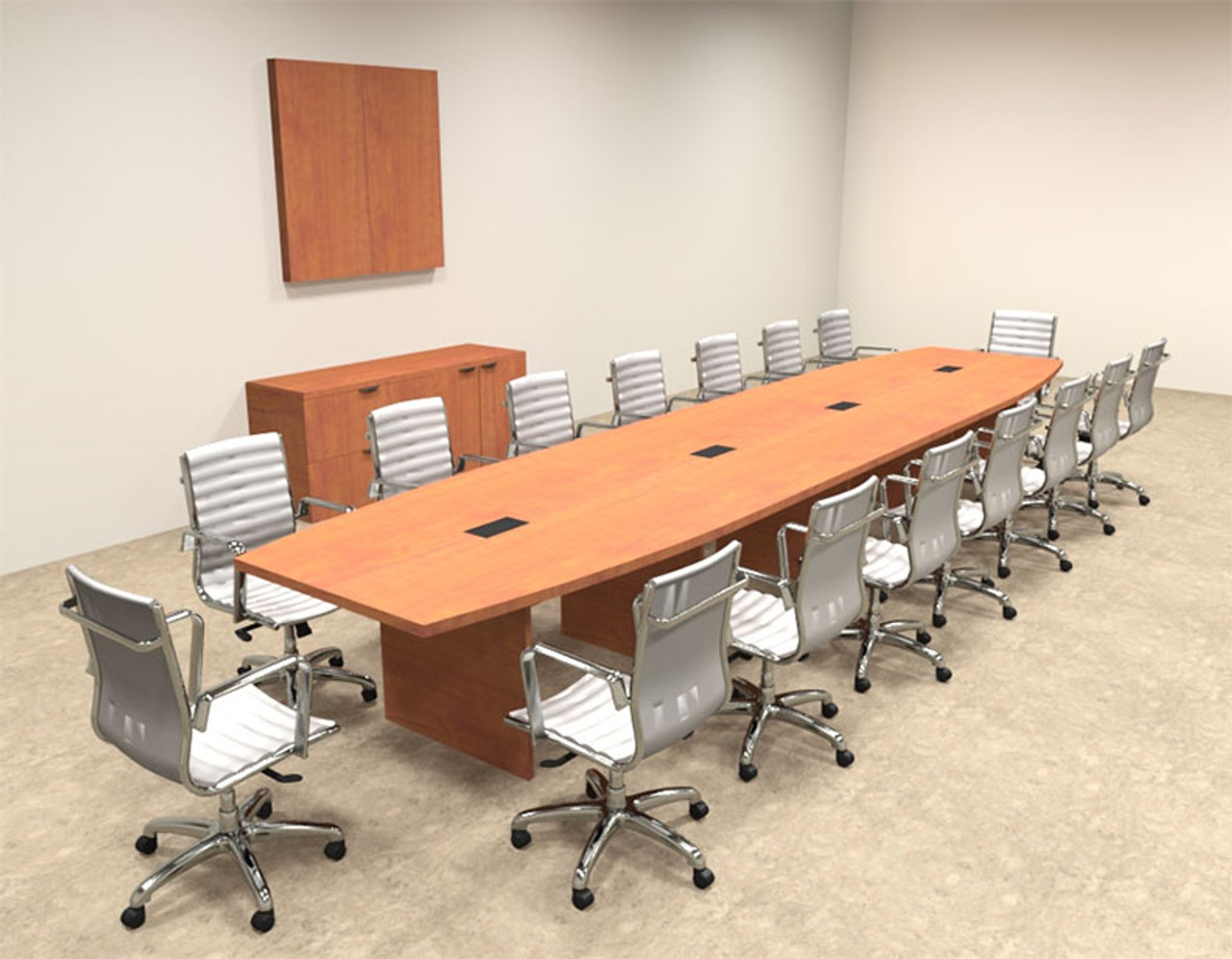 Modern Boat Shapedd 18' Feet Conference Table, #OF-CON-C76