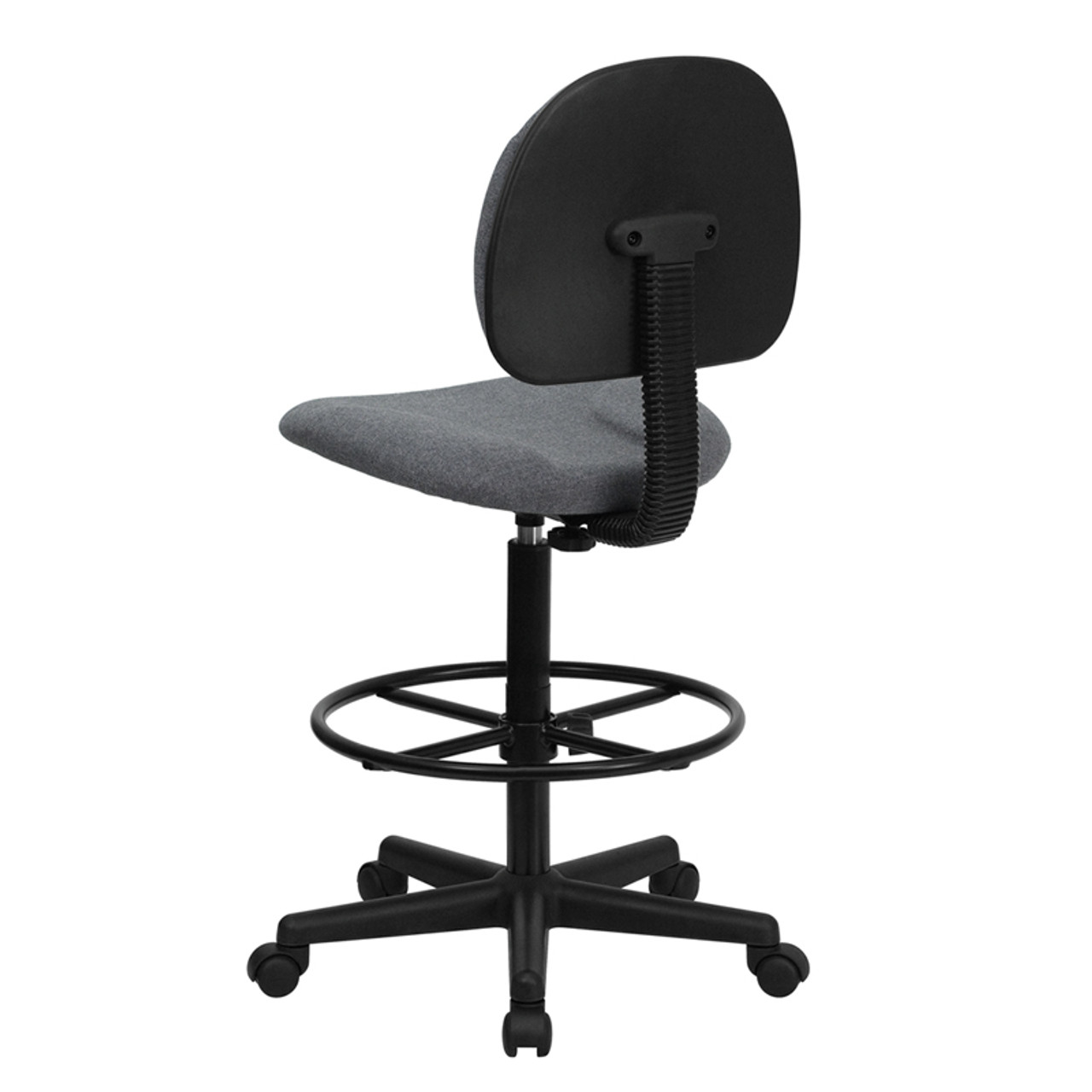 Gray Fabric Ergonomic Drafting Stool (Adjustable Range 26''-30.5''H or 22.5''-27''H) , #FF-0510-14