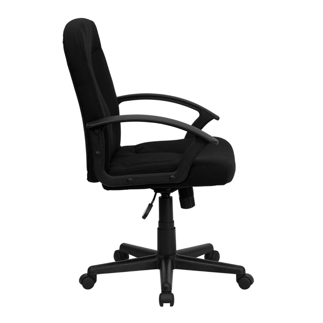Mid-Back Black Fabric Executive Chair with Nylon Arms , #FF-0266-14
