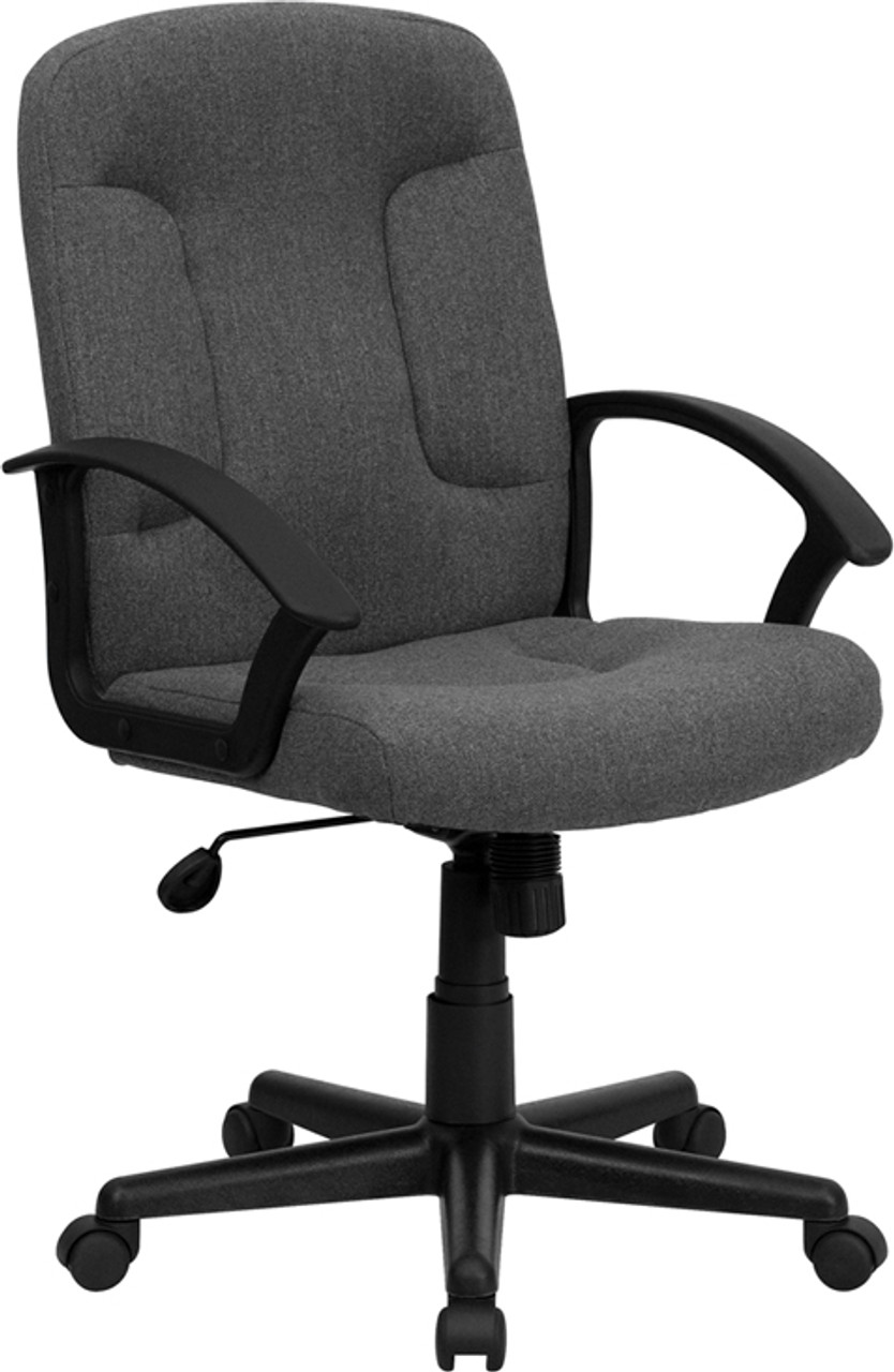 Mid-Back Gray Fabric Executive Chair with Nylon Arms , #FF-0267-14