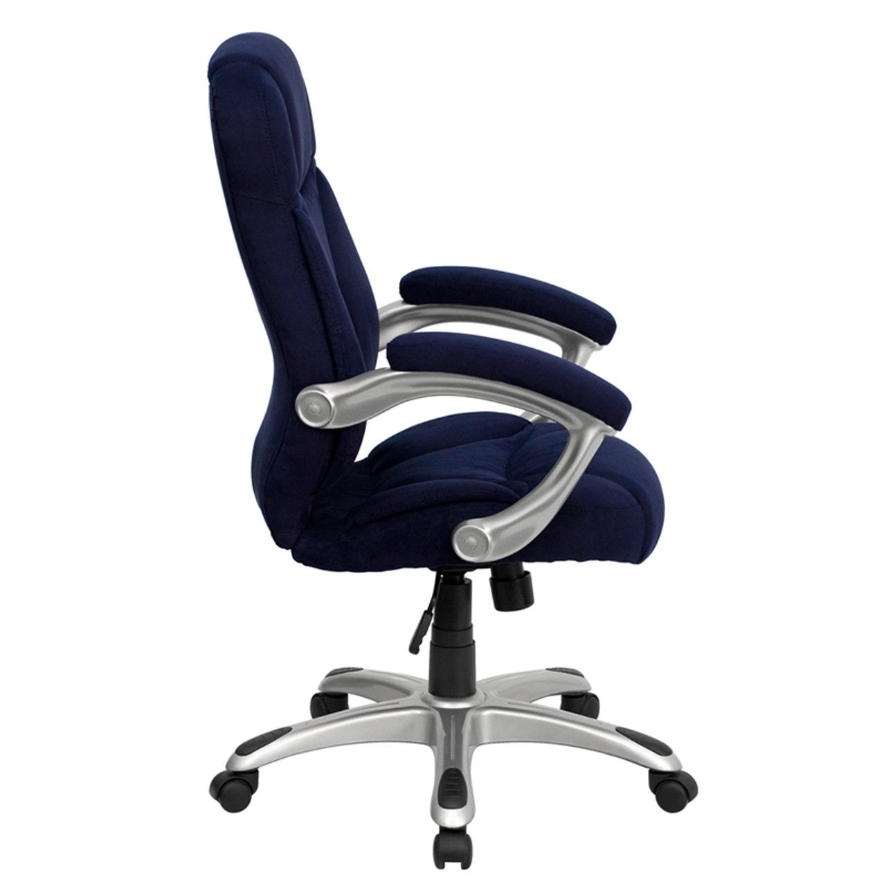 High Back Navy Blue Microfiber Upholstered Contemporary Office Chair , #FF-0276-14