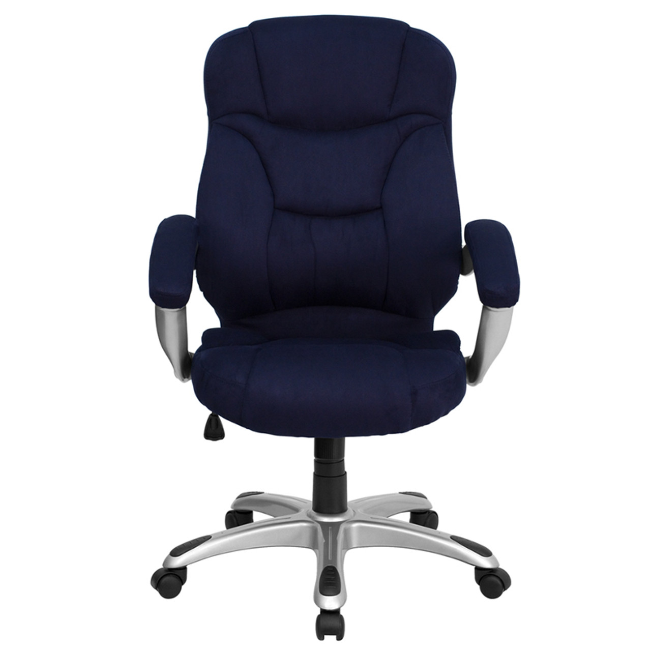 High Back Navy Blue Microfiber Upholstered Contemporary Office Chair , #FF-0276-14