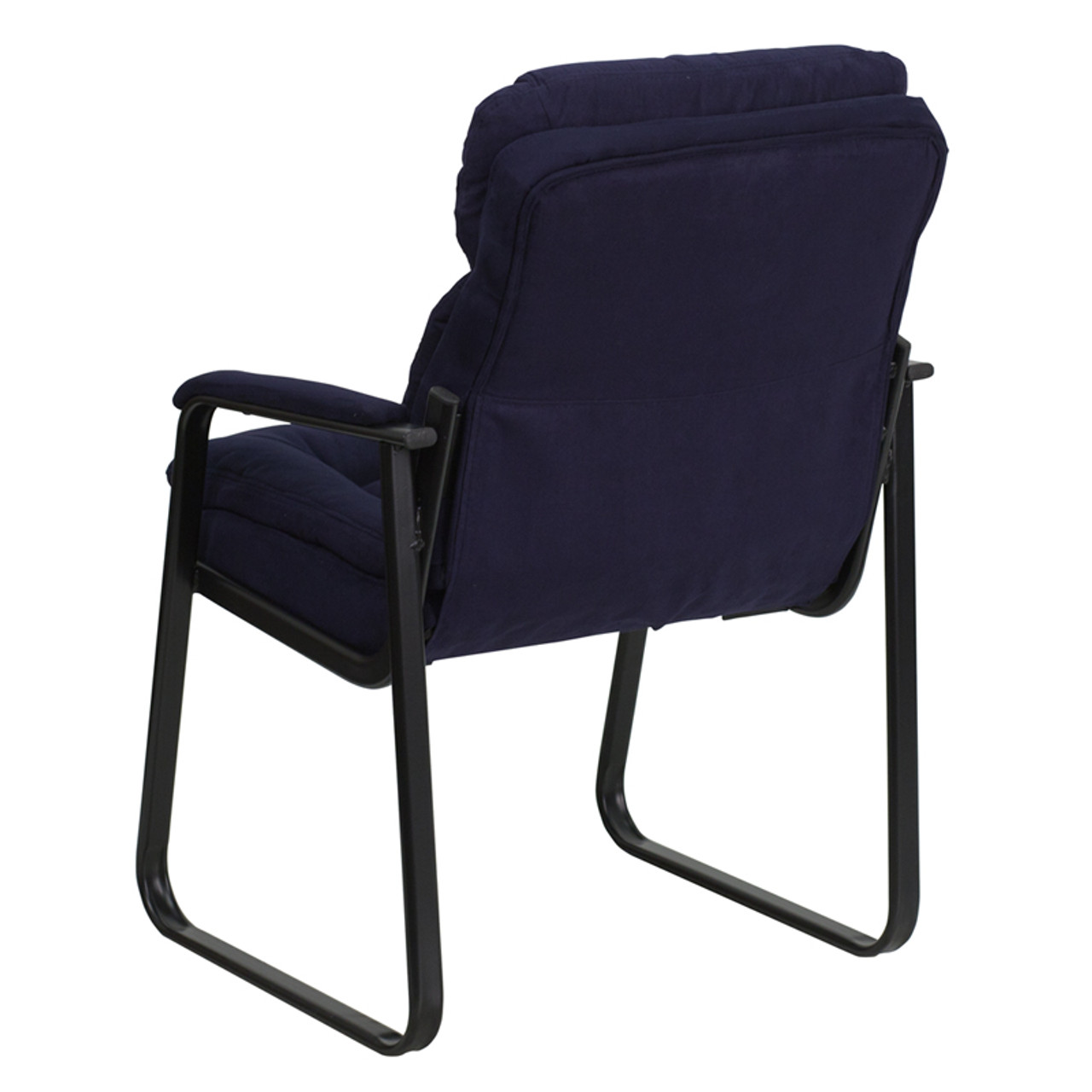 Navy Microfiber Executive Side Chair with Sled Base , #FF-0462-14