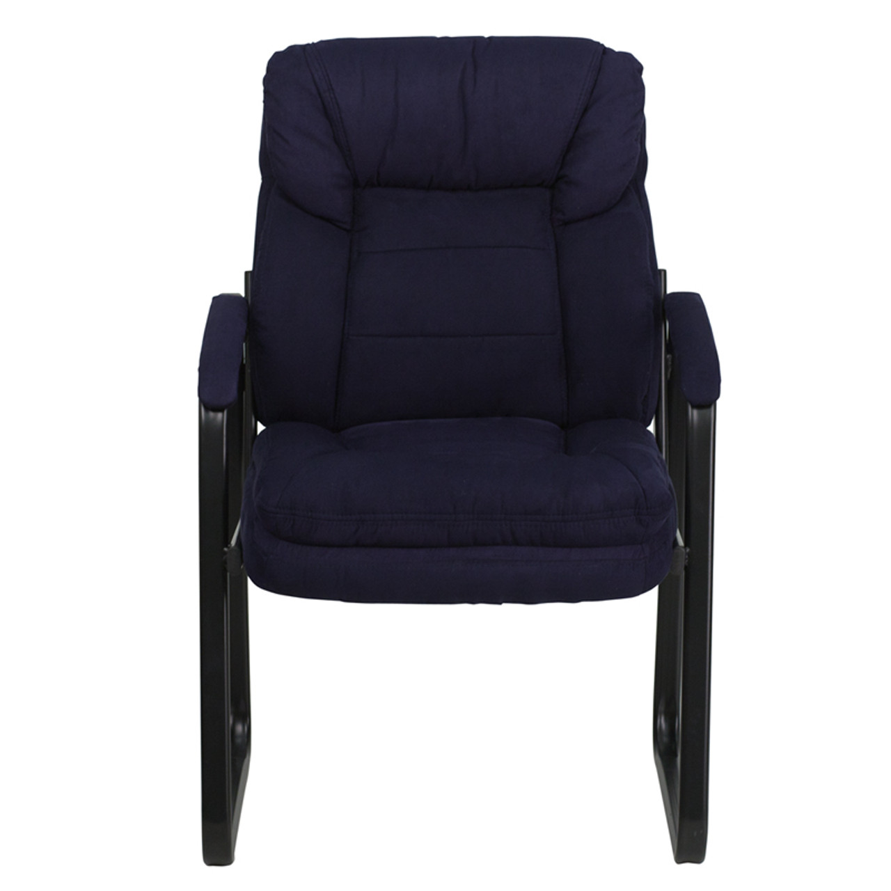 Navy Microfiber Executive Side Chair with Sled Base , #FF-0462-14