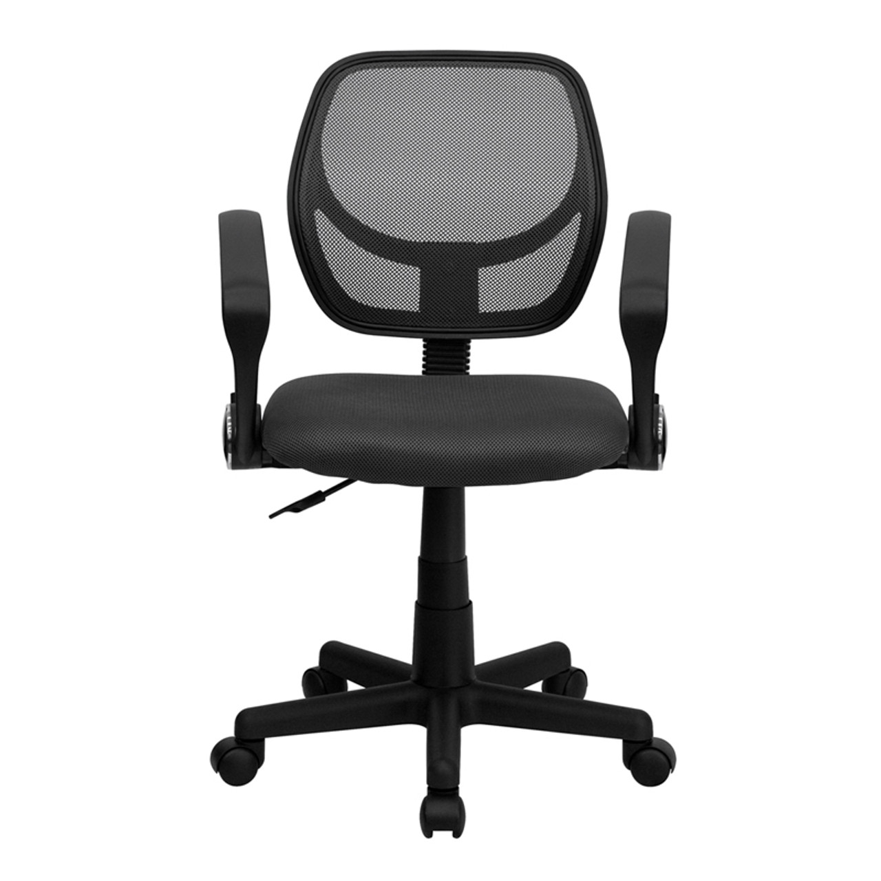 Mid-Back Gray Mesh Task Chair and Computer Chair with Arms , #FF-0044-14