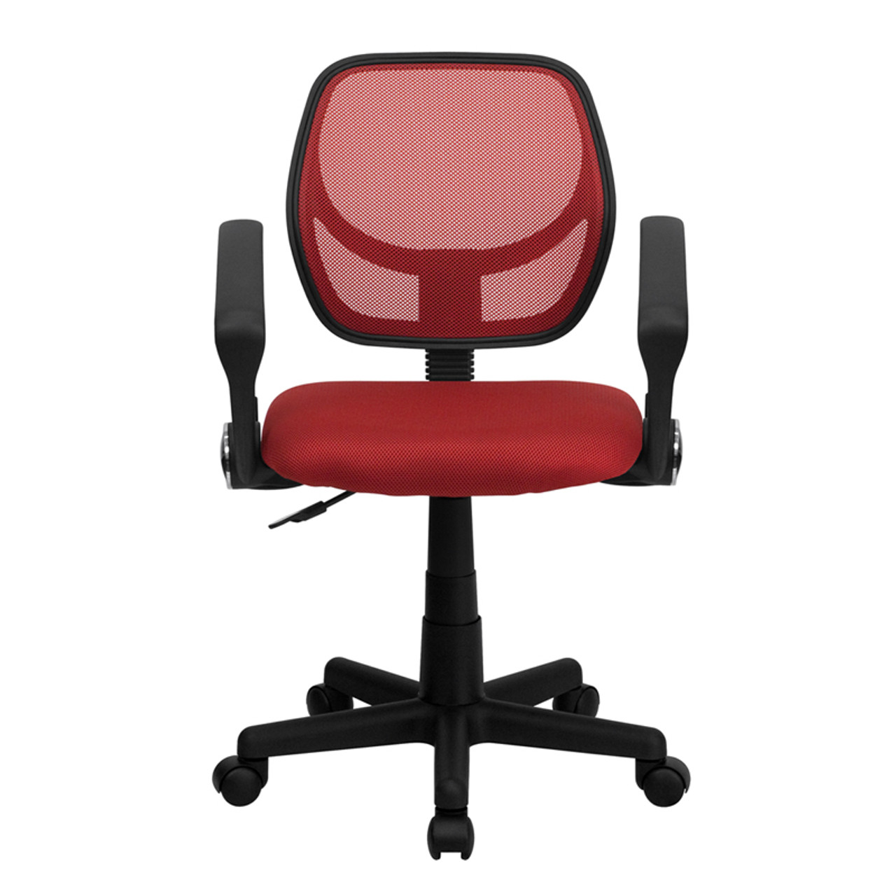 Mid-Back Red Mesh Task Chair and Computer Chair with Arms , #FF-0050-14