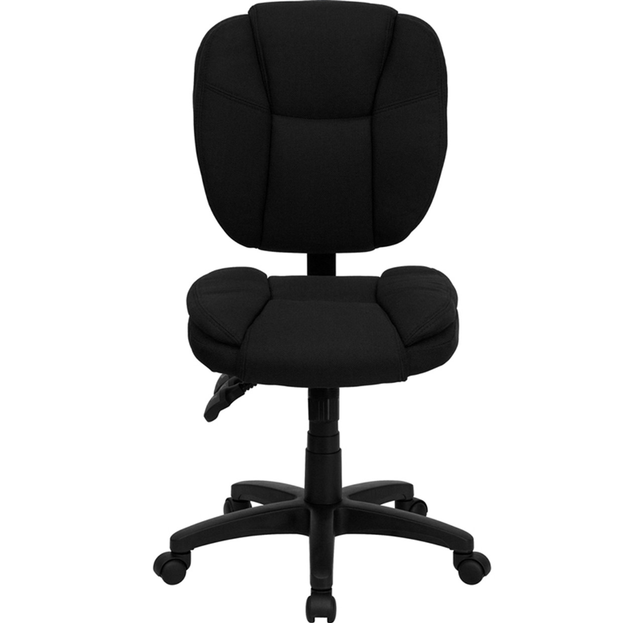Mid-Back Black Fabric Multi-Functional Ergonomic Task Chair , #FF-0334-14