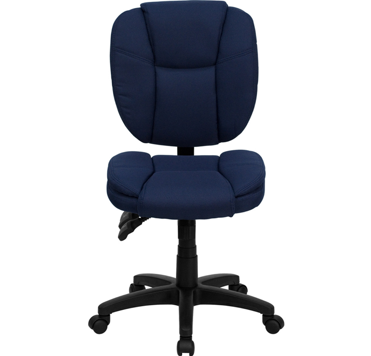 Mid-Back Navy Blue Fabric Multi-Functional Ergonomic Task Chair , #FF-0336-14