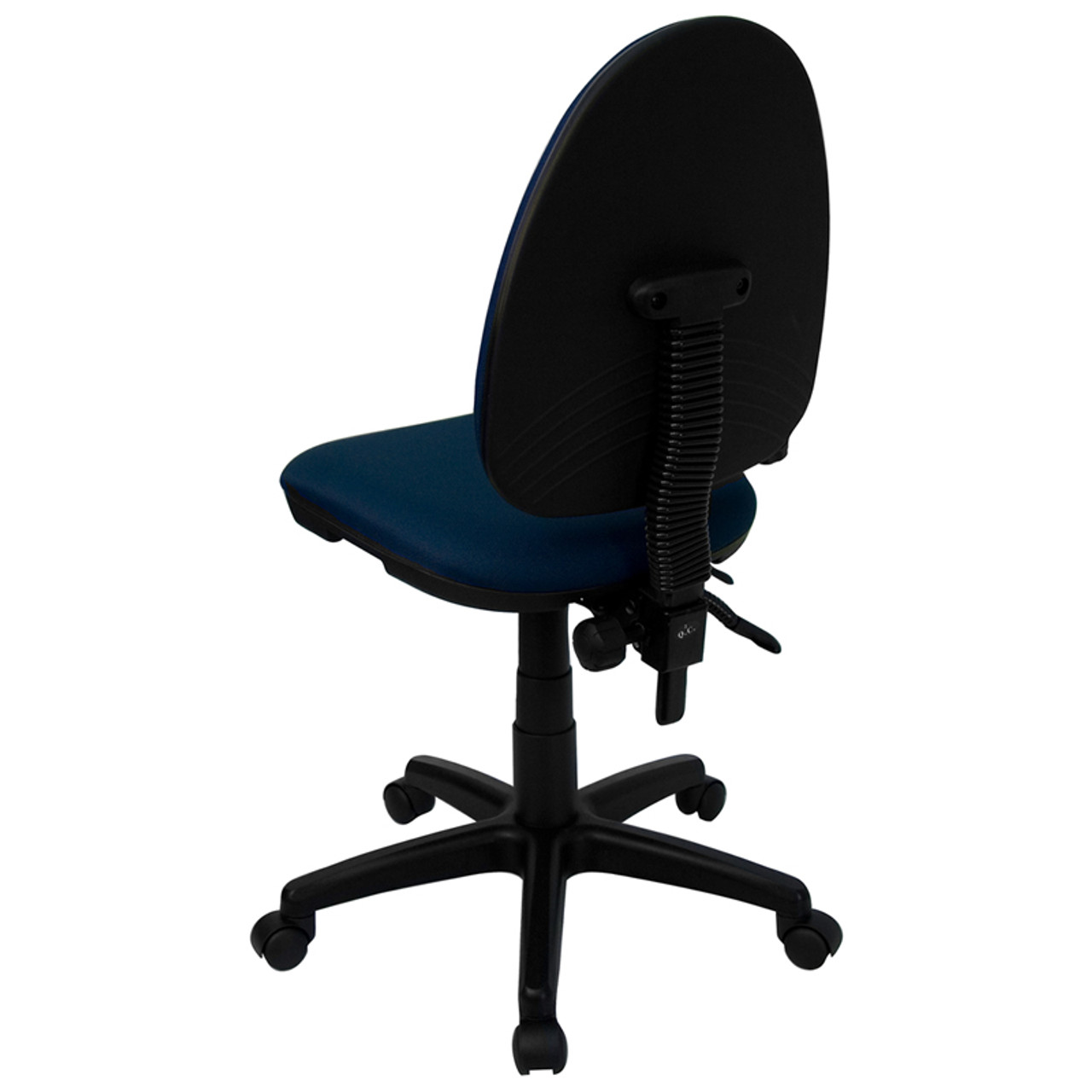 Mid-Back Navy Blue Fabric Multi-Functional Task Chair with Adjustable Lumbar Support , #FF-0344-14