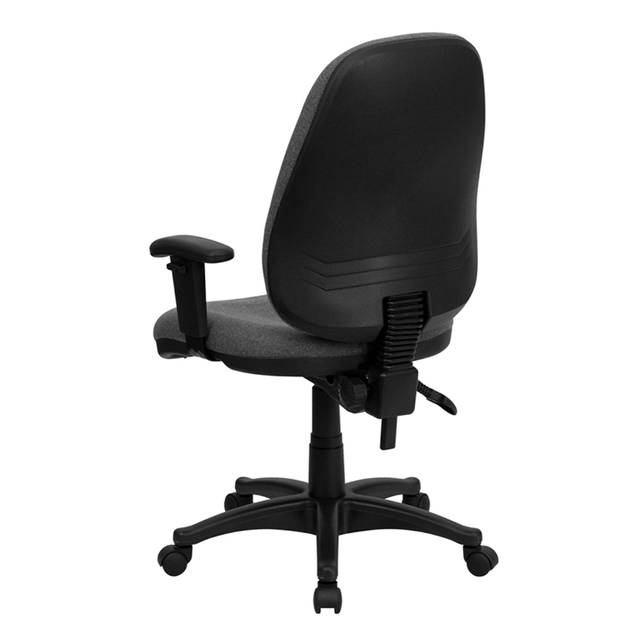 High Back Gray Fabric Ergonomic Computer Chair with Height Adjustable Arms , #FF-0355-14