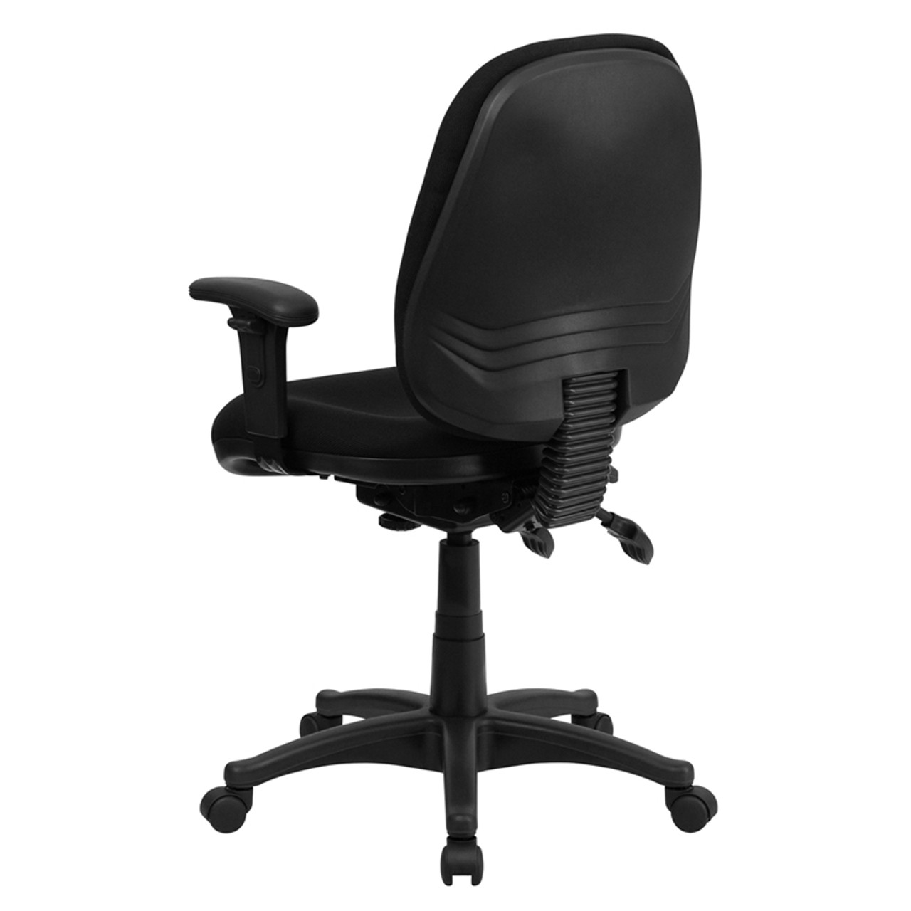 Mid-Back Multi-Functional Black Fabric Swivel Computer Chair , #FF-0357-14