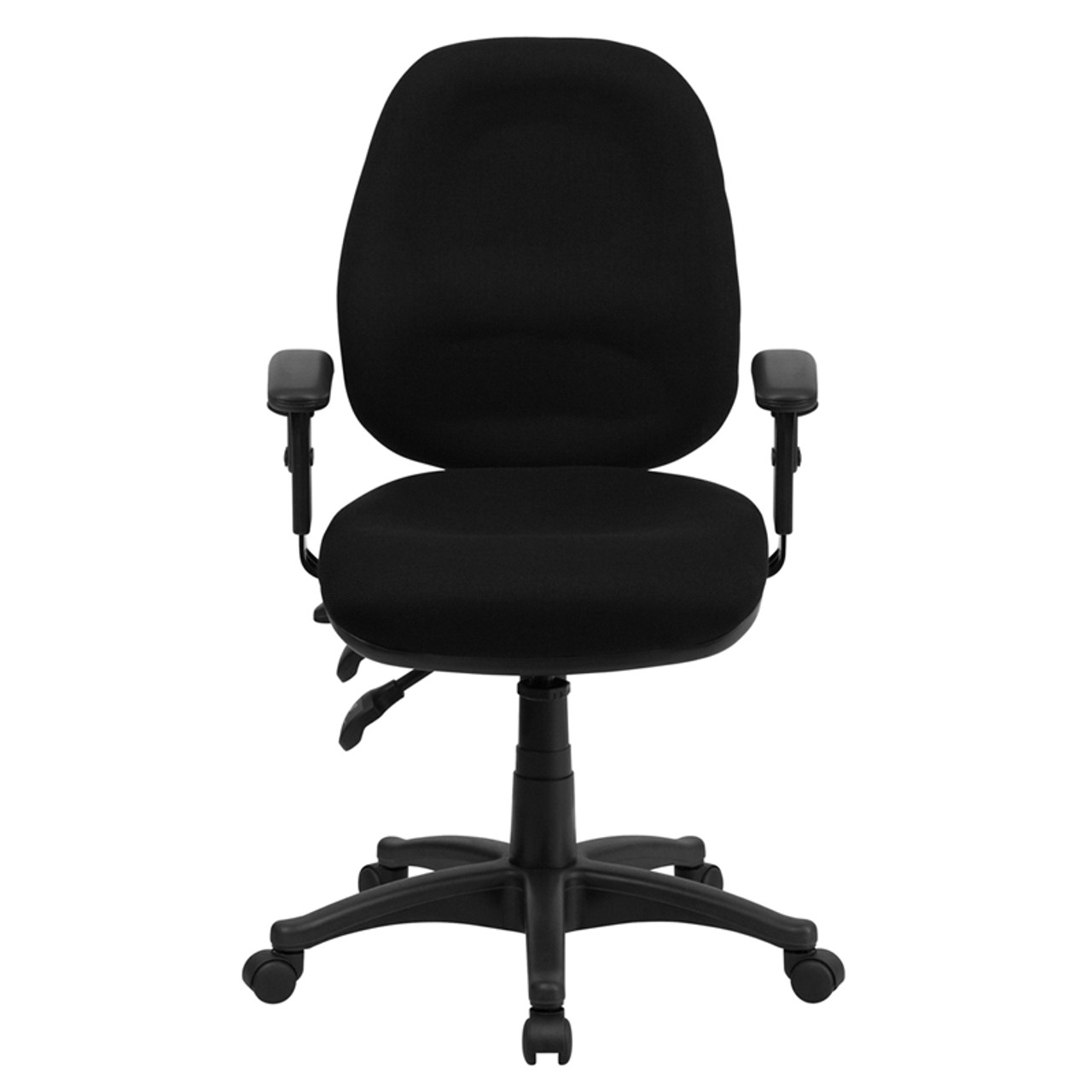 Mid-Back Multi-Functional Black Fabric Swivel Computer Chair , #FF-0357-14