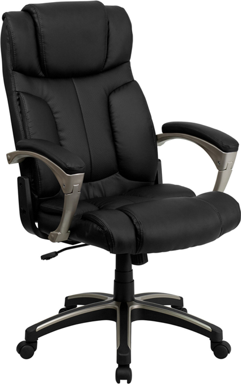 High Back Folding Black Leather Executive Office Chair , #FF-0174-14