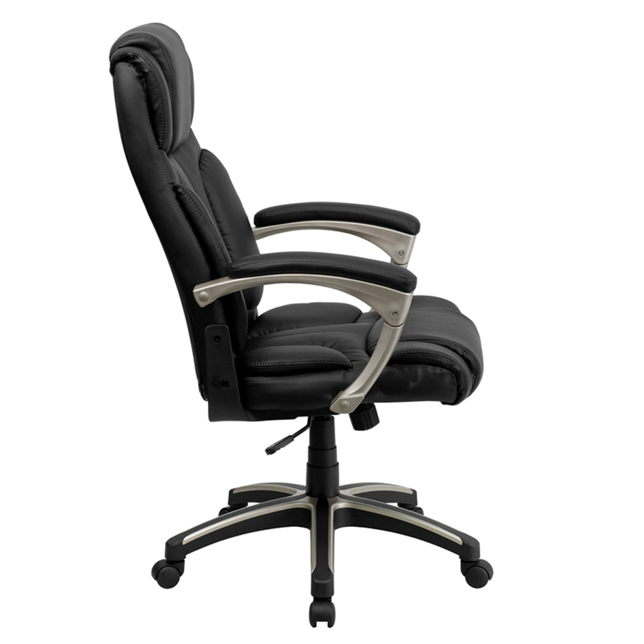 High Back Folding Black Leather Executive Office Chair , #FF-0174-14