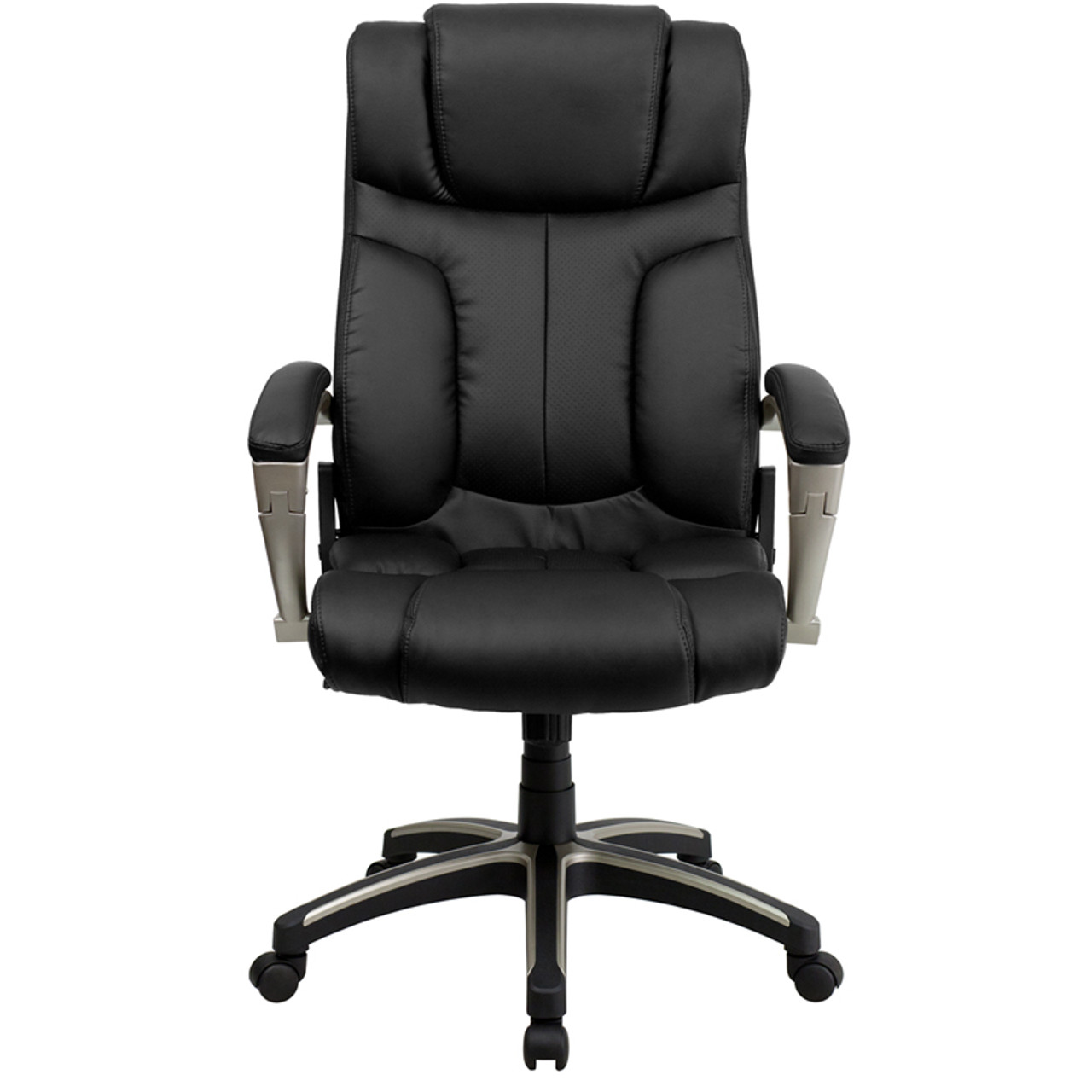 High Back Folding Black Leather Executive Office Chair , #FF-0174-14