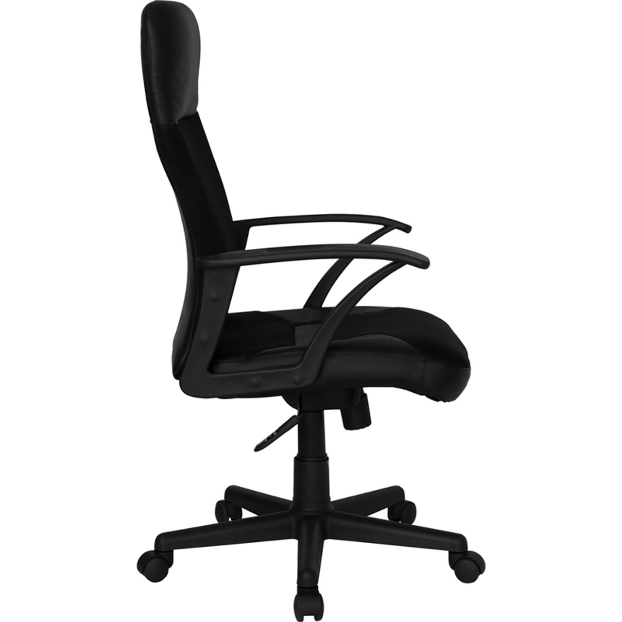 High Back Black Leather / Mesh Combination Executive Swivel Office Chair , #FF-0185-14