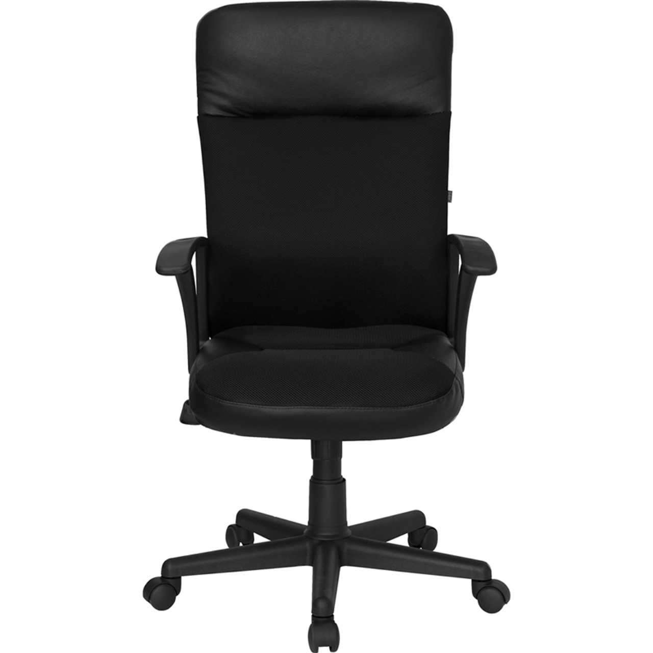 High Back Black Leather / Mesh Combination Executive Swivel Office Chair , #FF-0185-14