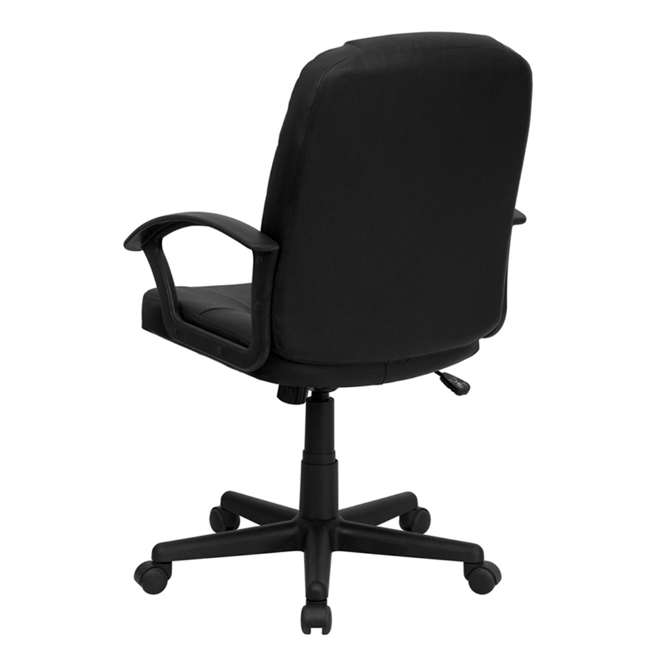 Mid-Back Black Leather Executive Swivel Office Chair , #FF-0186-14