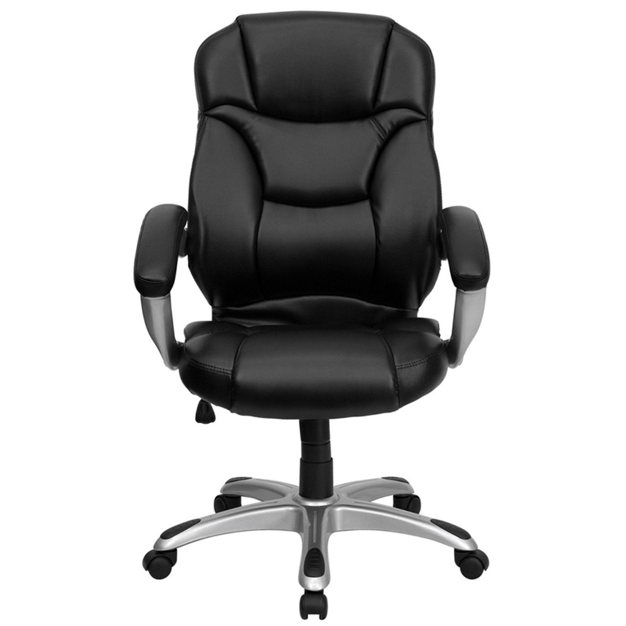 High Back Black Leather Contemporary Office Chair , #FF-0190-14