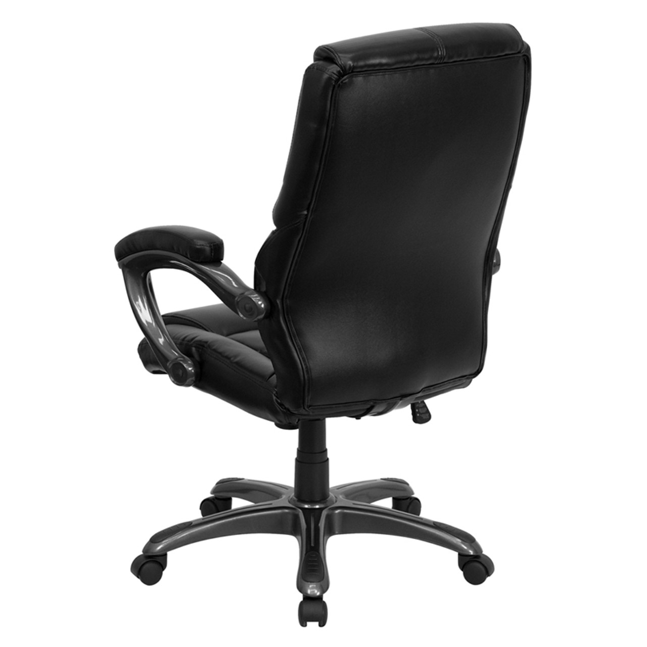 High Back Black Leather Overstuffed Executive Office Chair , #FF-0191-14