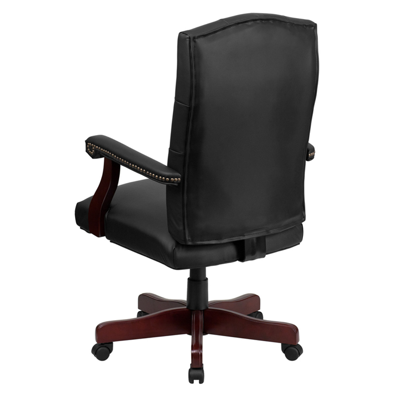 Martha Washington Black Leather Executive Swivel Chair , #FF-0224-14