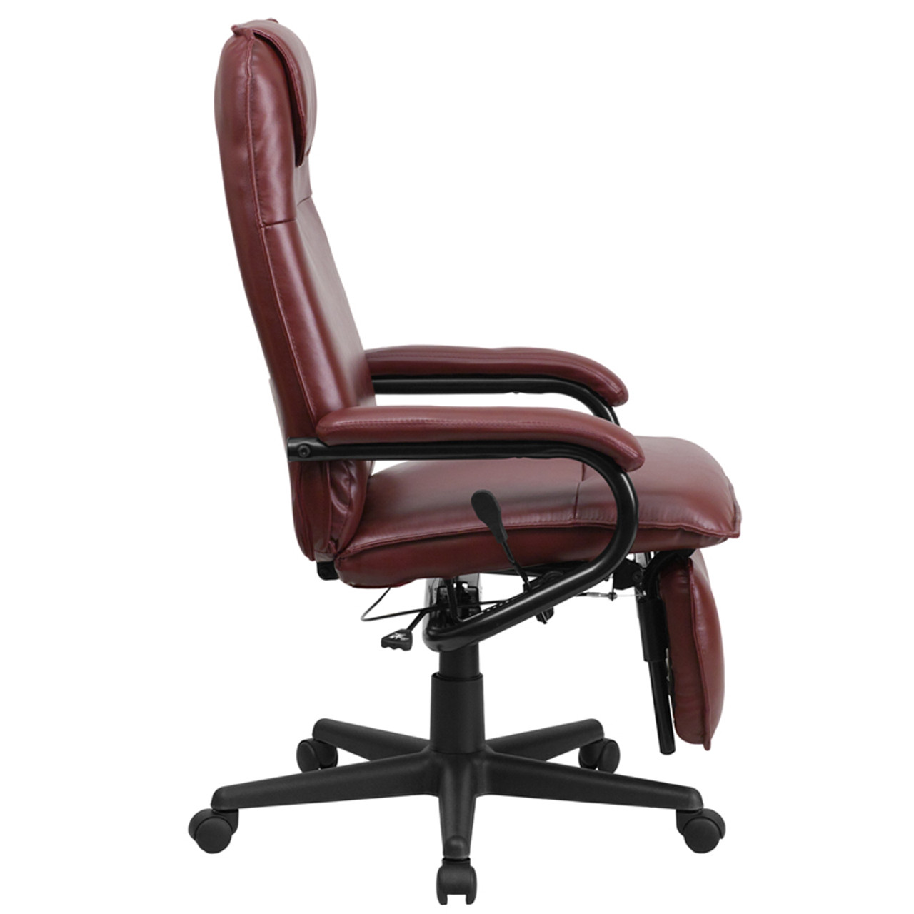 High Back Burgundy Leather Executive Reclining Office Chair , #FF-0227-14