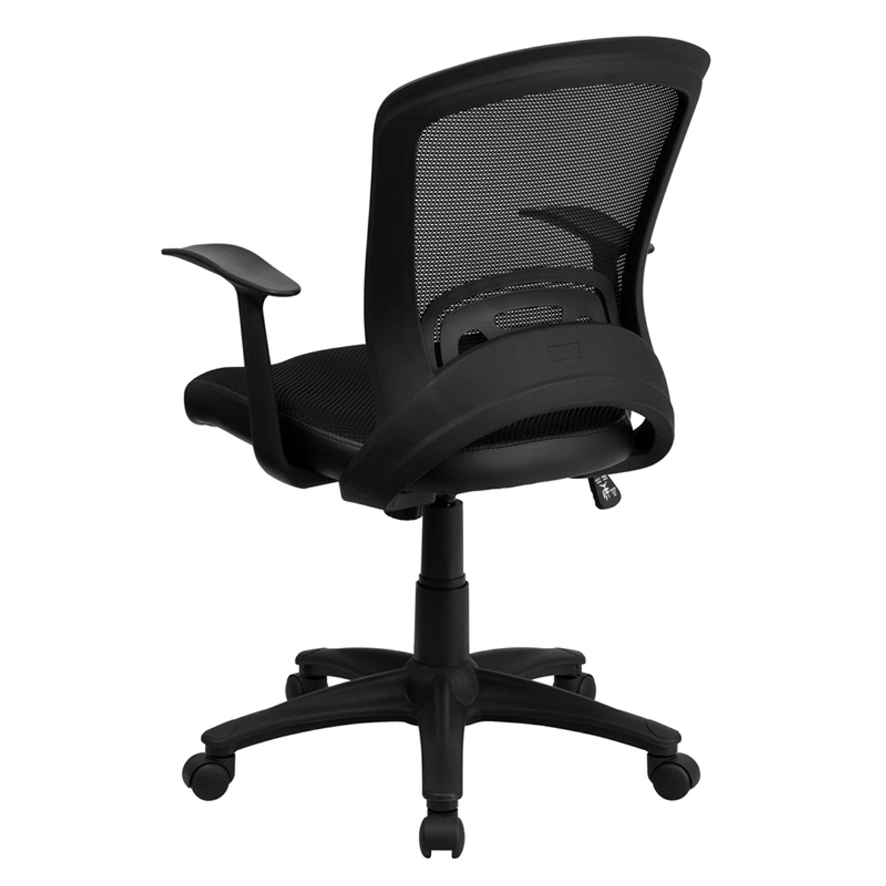 Mid-Back Black Mesh Chair with Padded Mesh Seat , #FF-0012-14