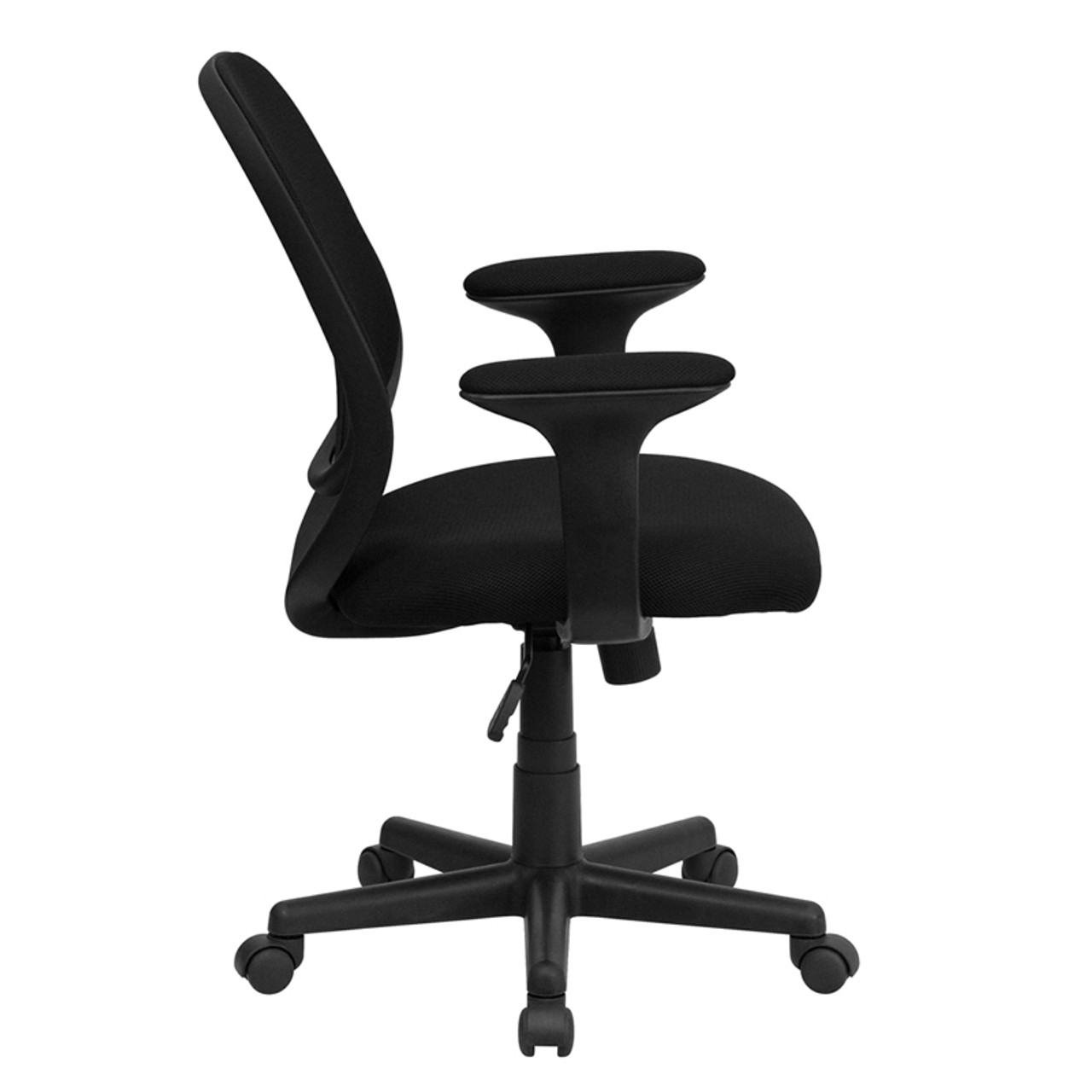 Y-GO Chair&trade; Mid-Back Black Mesh Computer Task Chair with Arms , #FF-0019-14