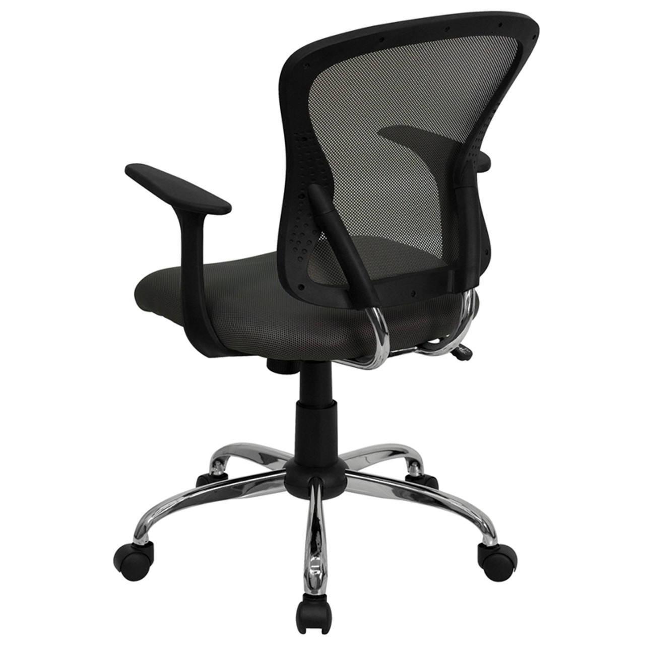 Mid-Back Dark Gray Mesh Office Chair with Chrome Finished Base , #FF-0067-14