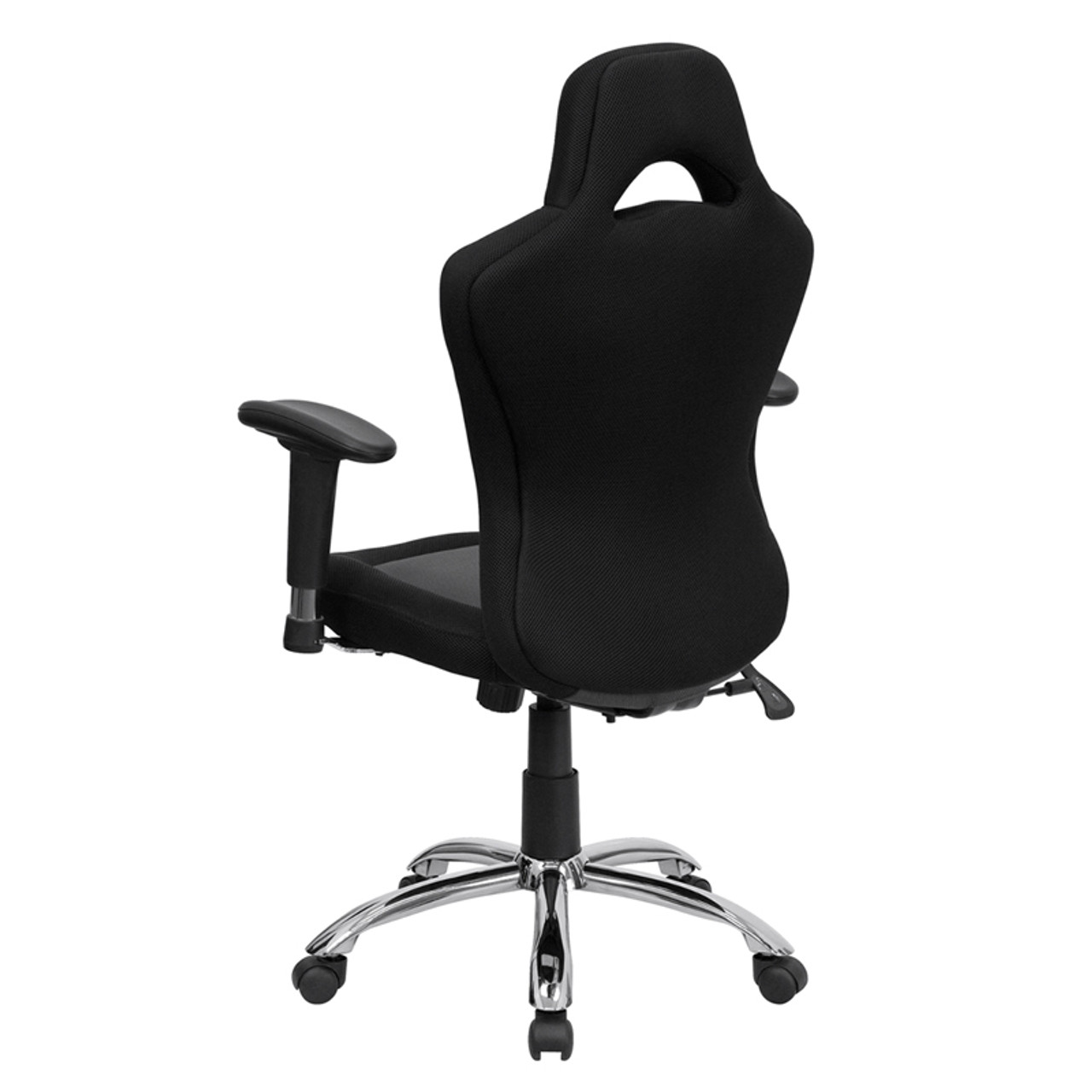 Race Car Inspired Bucket Seat Office Chair in Gray &amp; Black Mesh , #FF-0271-14