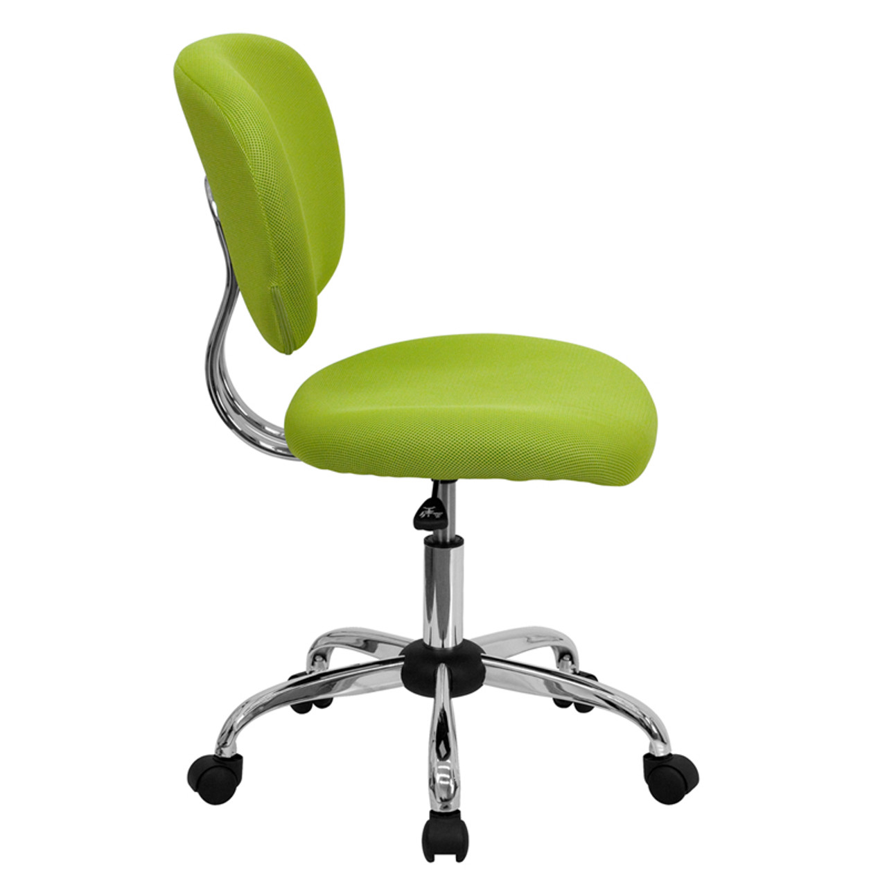 Mid-Back Apple Green Mesh Task Chair with Chrome Base , #FF-0098-14