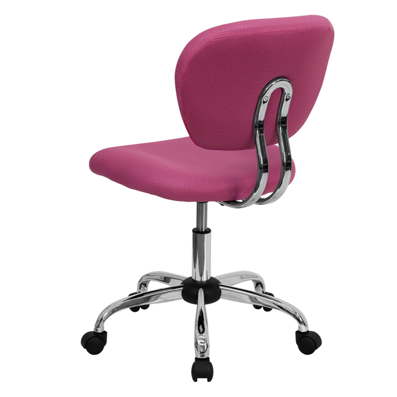 Mid-Back Pink Mesh Task Chair with Chrome Base , #FF-0118-14