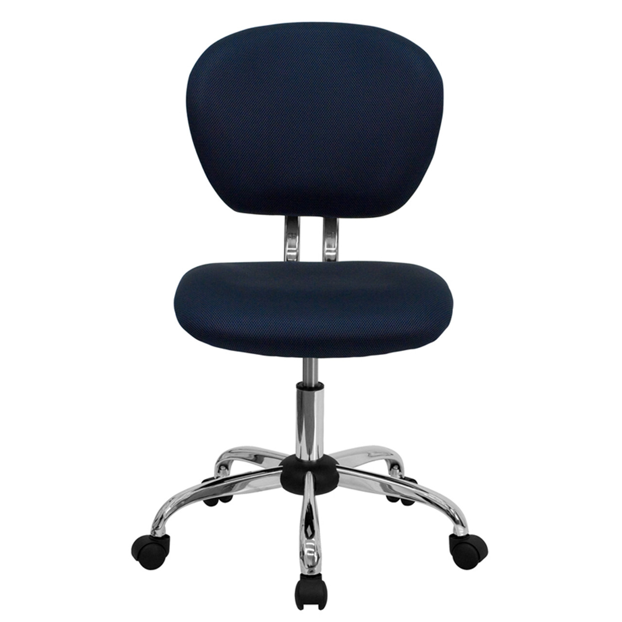 Mid-Back Navy Mesh Task Chair with Chrome Base , #FF-0126-14