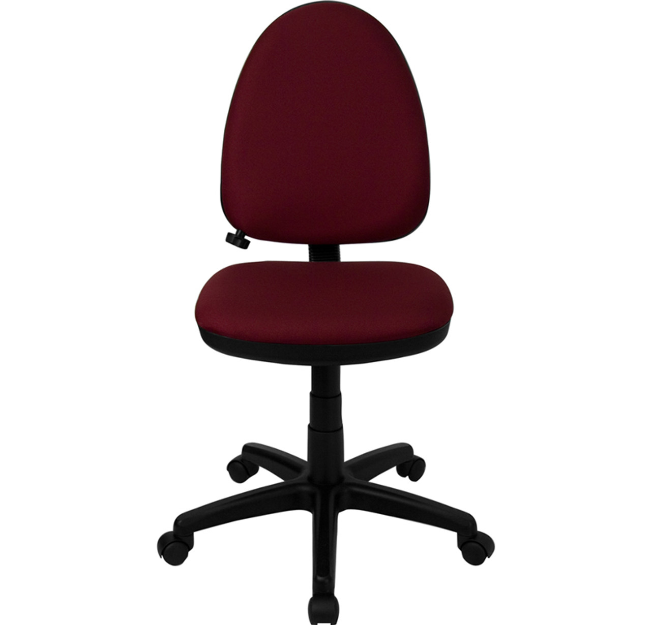 Mid-Back Burgundy Fabric Multi-Functional Task Chair with Adjustable Lumbar Support , #FF-0346-14