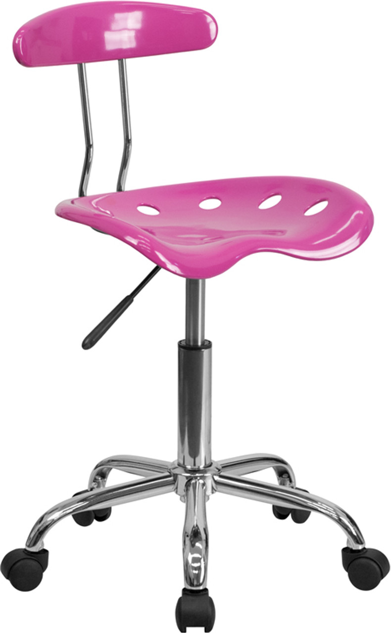 Vibrant Candy Heart and Chrome Computer Task Chair with Tractor Seat , #FF-0417-14