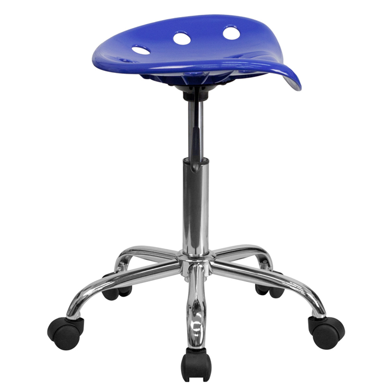 Vibrant Nautical Blue Tractor Seat and Chrome Stool FF 0488 14