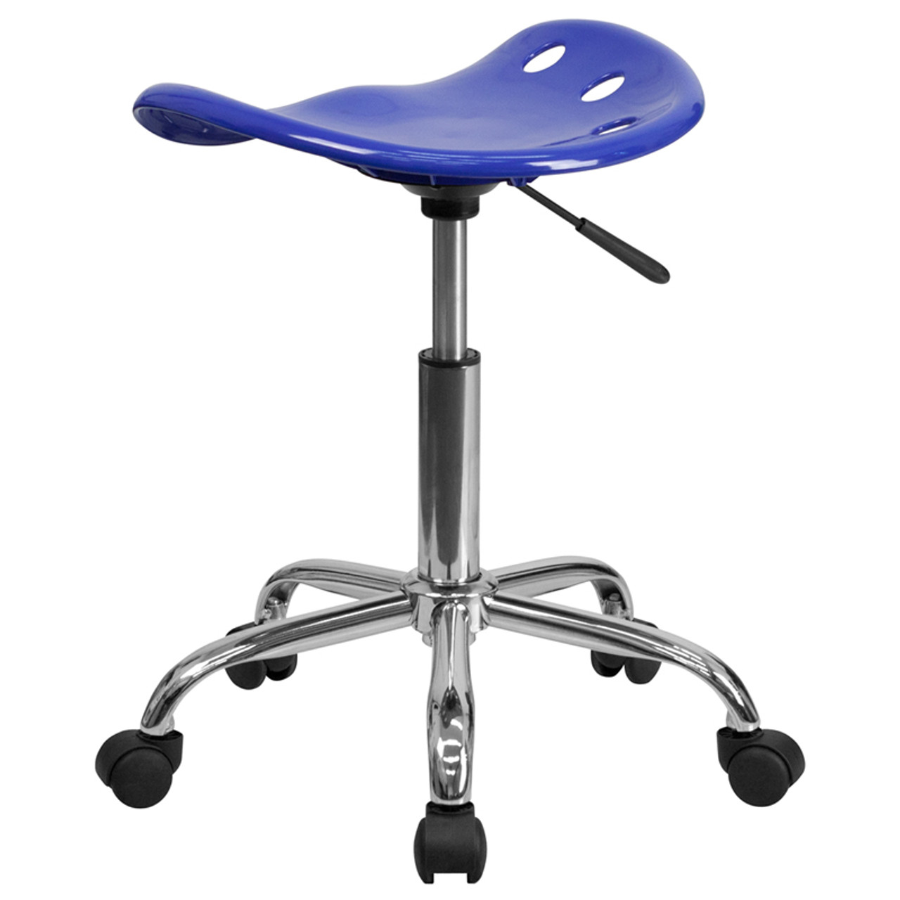 Vibrant Nautical Blue Tractor Seat and Chrome Stool , #FF-0488-14