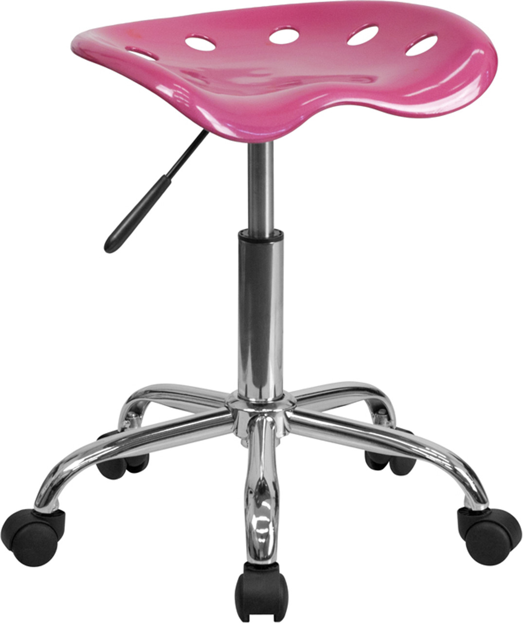 Vibrant Pink Tractor Seat and Chrome Stool , #FF-0497-14